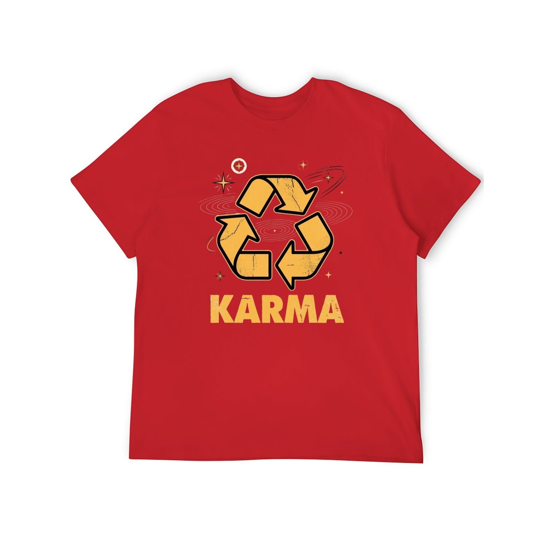 Karma Recycle Unisex Graphic Tee - red - 正面