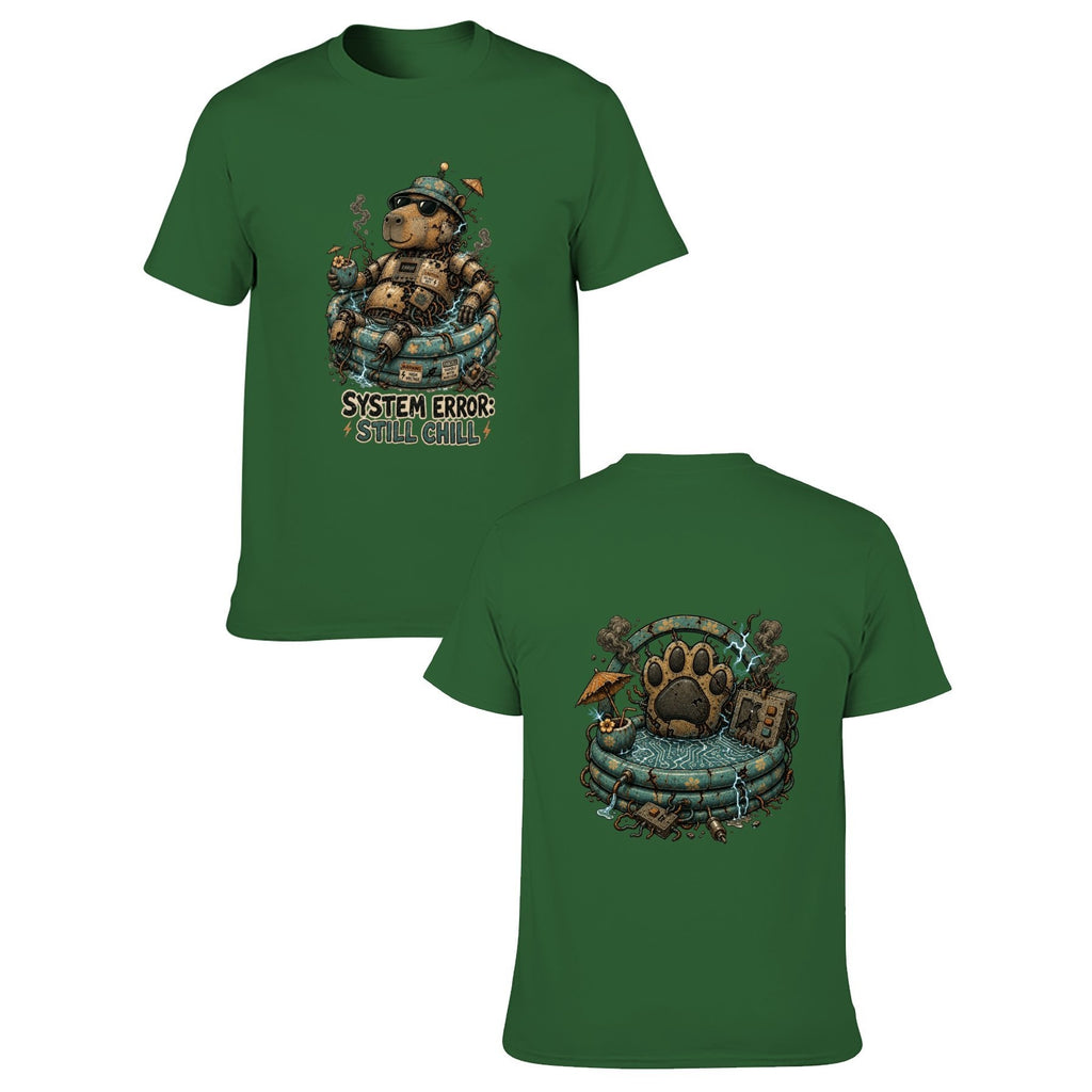Paw Ritual Crest Two-Sided Unisex Graphic Tee - army green - 正反两面