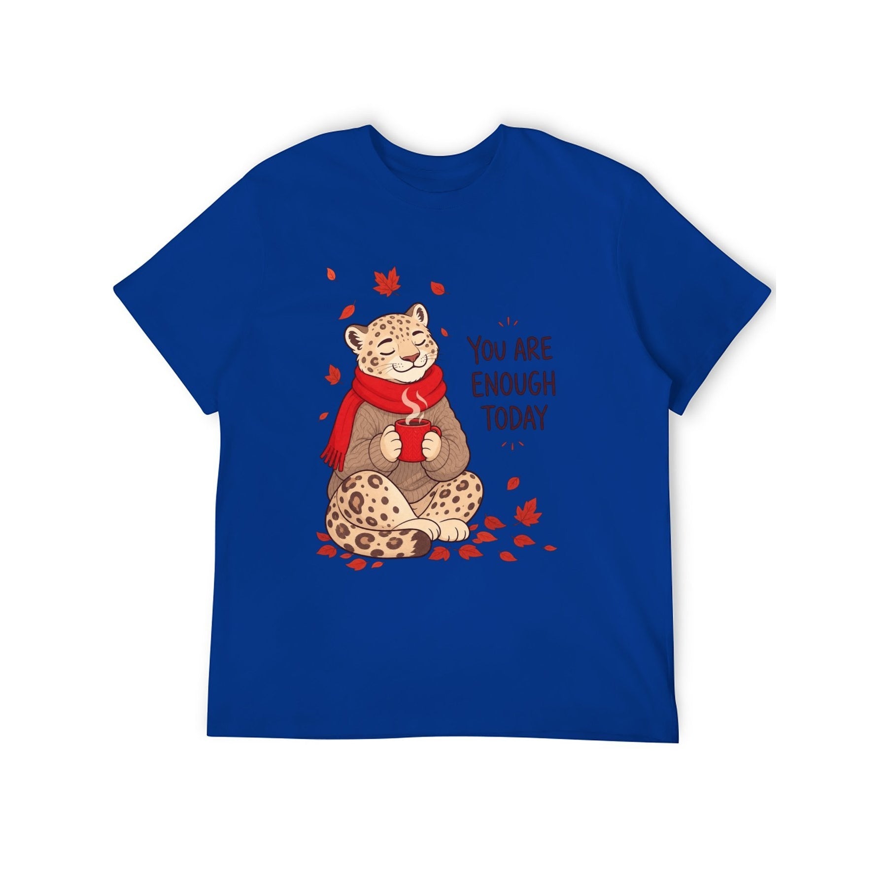 You Are Enough Today Cat Unisex Graphic Tee - sapphire blue - 正面