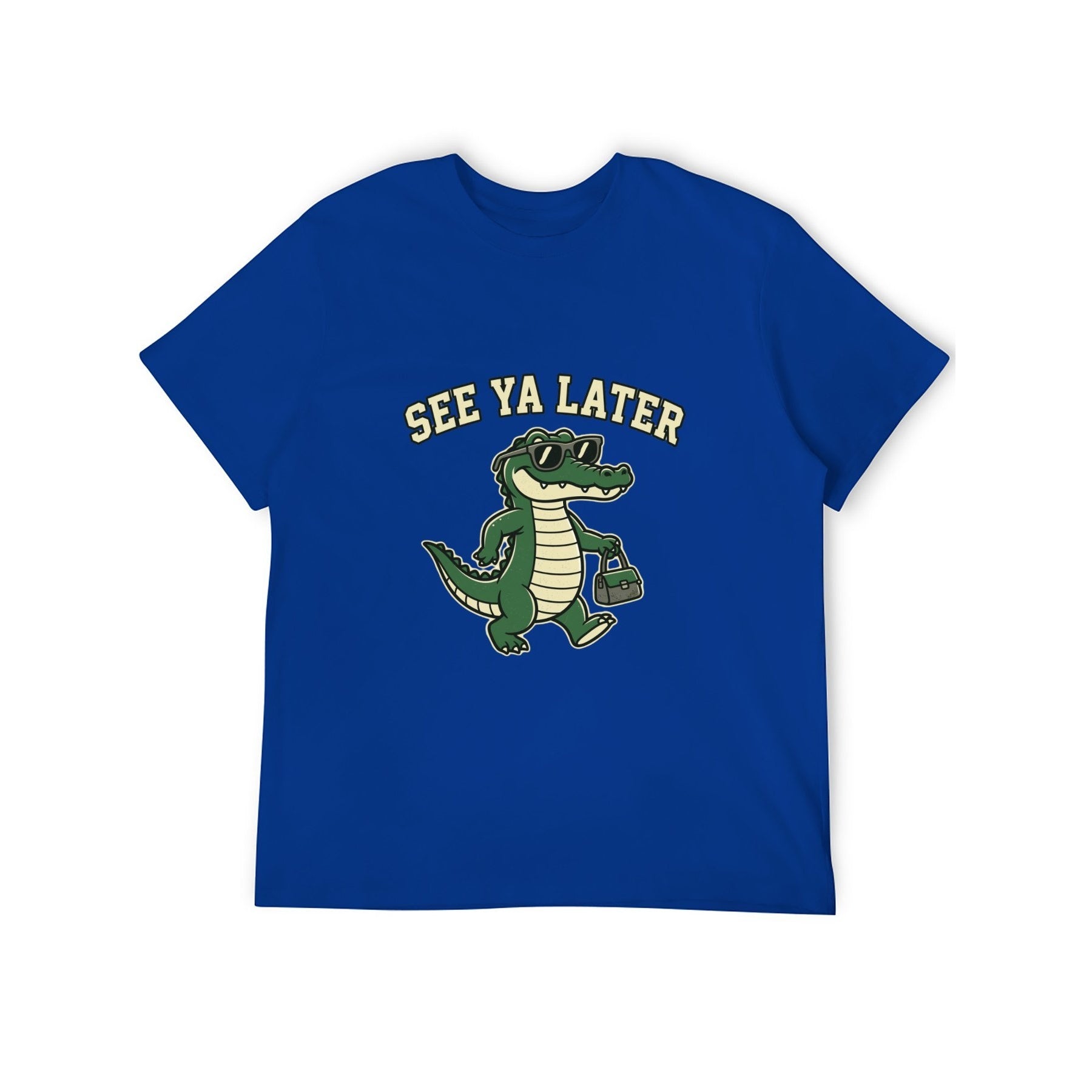 See Ya Later Crocodile Unisex Graphic Tee - sapphire blue - 正面