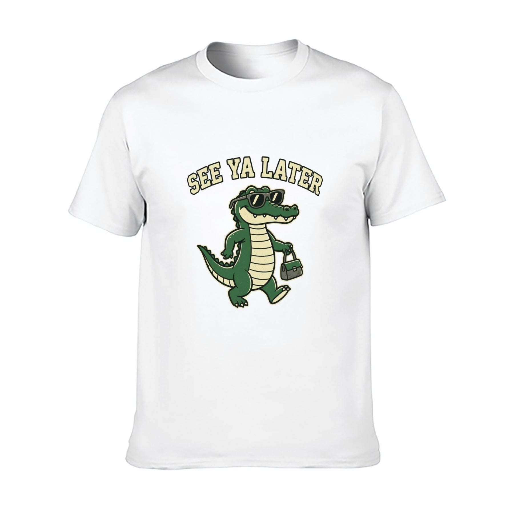 See Ya Later Crocodile Unisex Graphic Tee - white - 正面