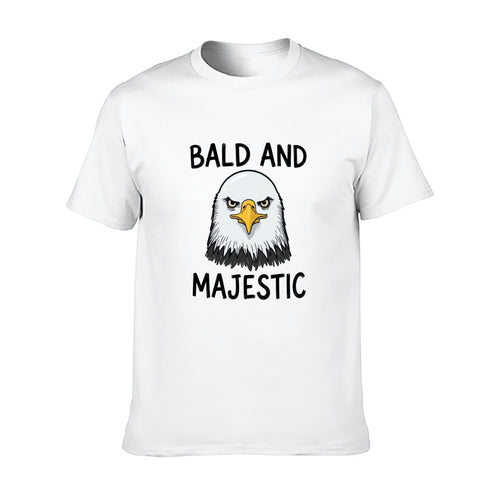 Bald and Majestic Eagle Unisex Graphic Tee - white - 正面