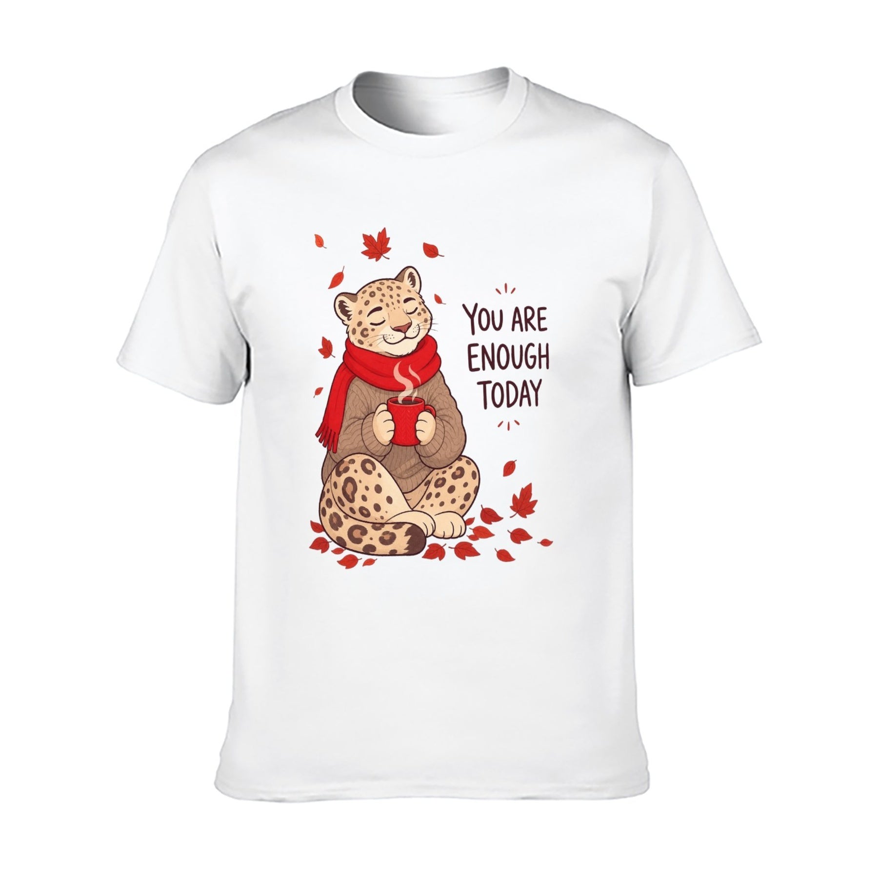 You Are Enough Today Cat Unisex Graphic Tee - white - 正面