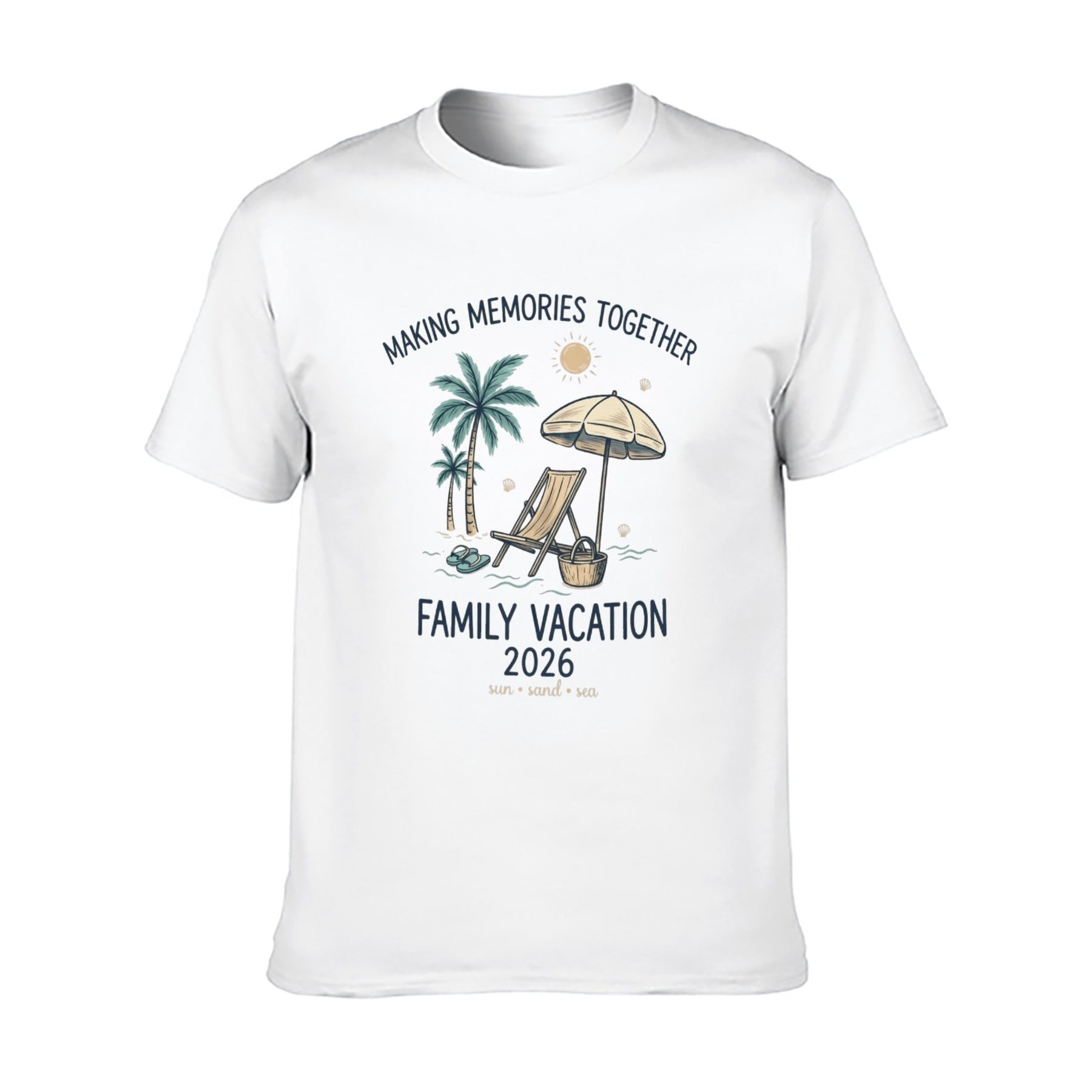 Family Vacation Retro Unisex Graphic Tee - white - 正面