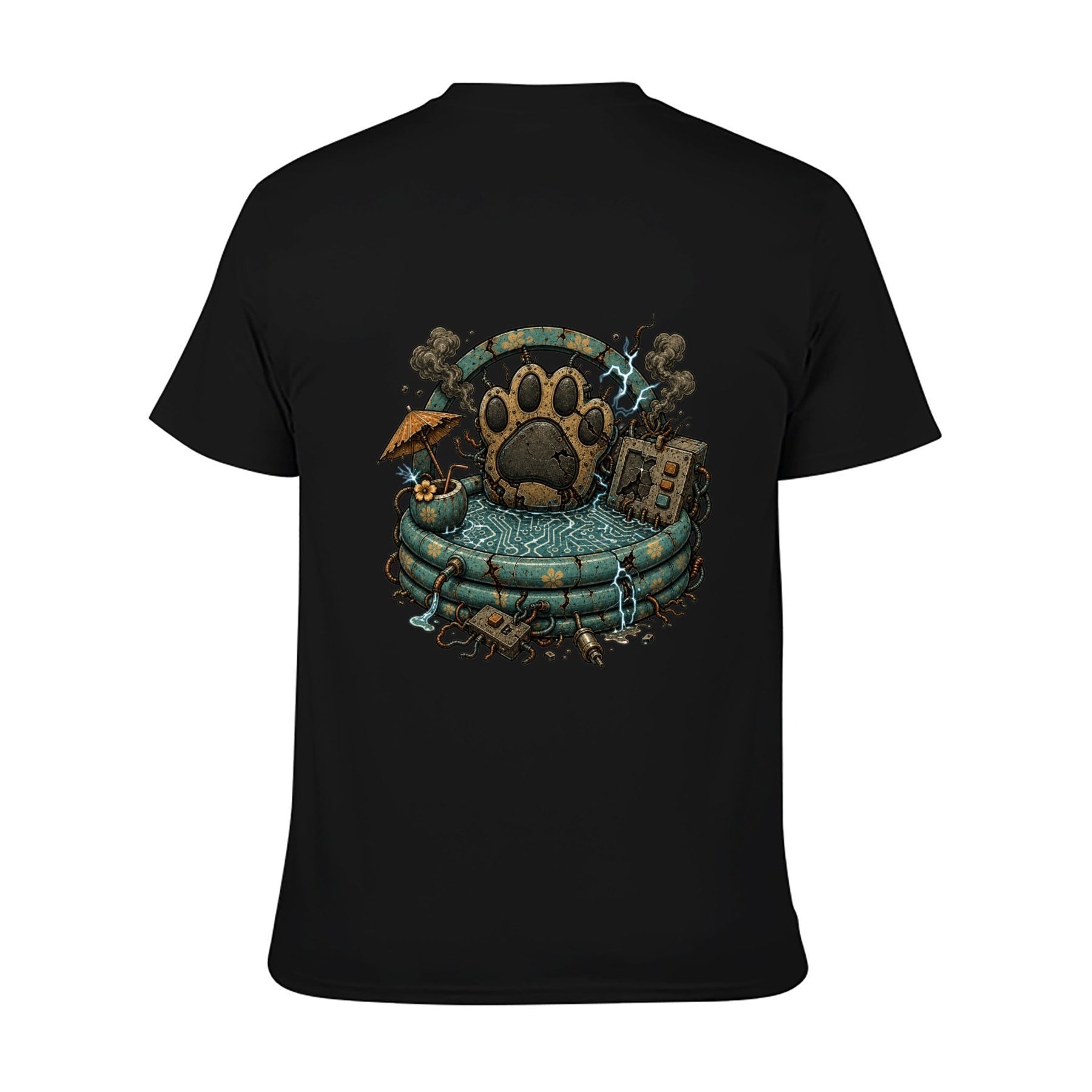 Paw Ritual Crest Two-Sided Unisex Graphic Tee - black - 背面