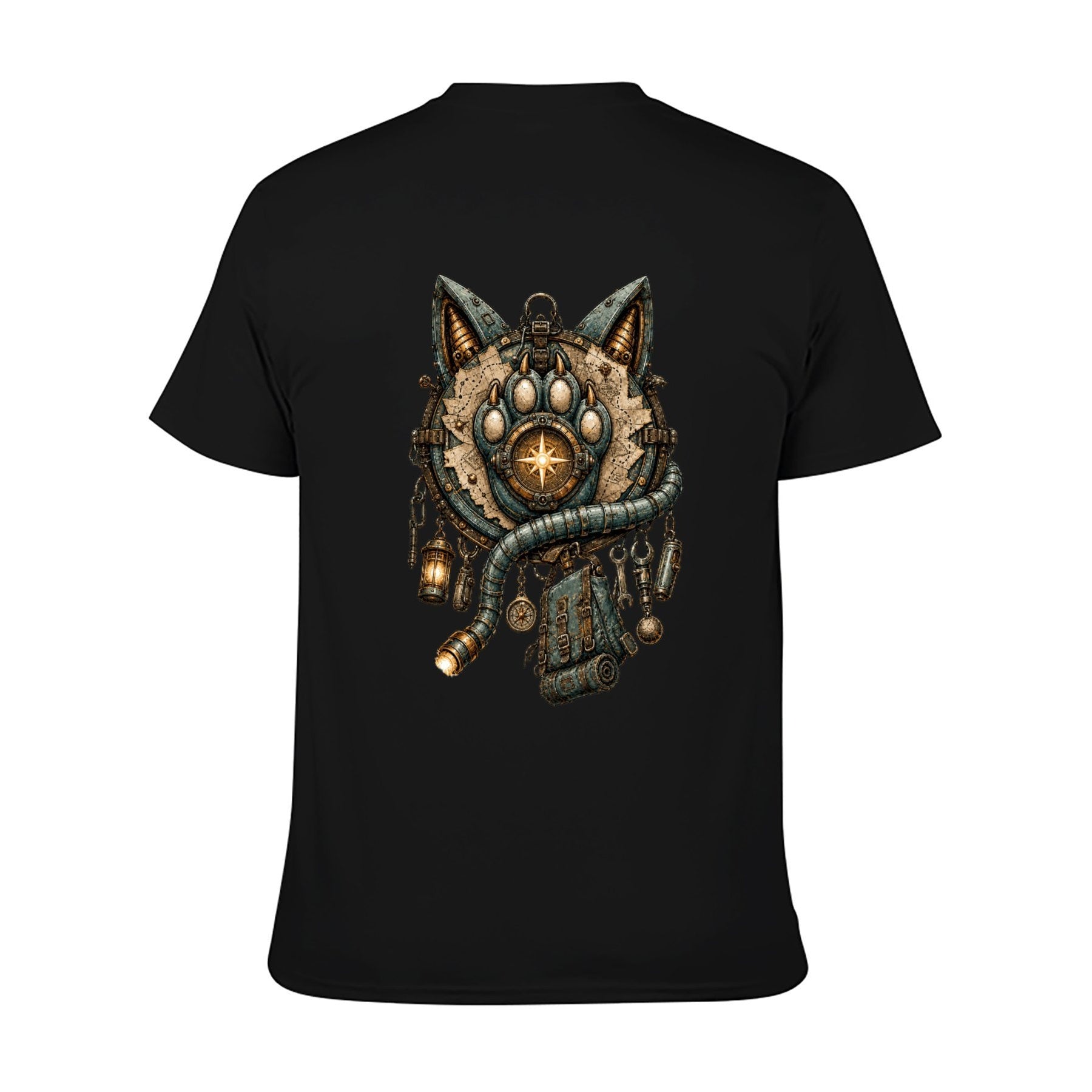Mystic Owl Emblem Two-Sided Unisex Graphic Tee - black - 背面