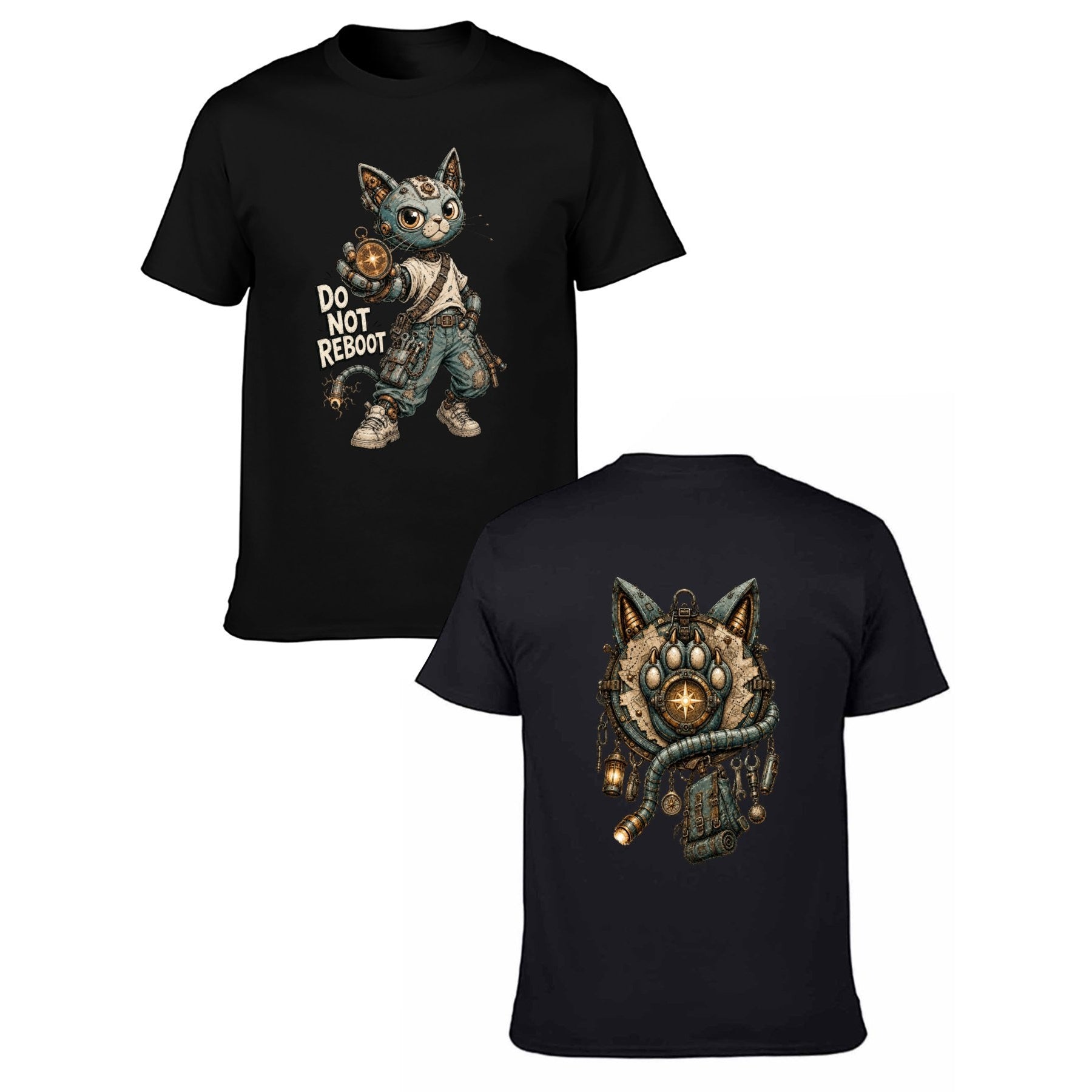 Mystic Owl Emblem Two-Sided Unisex Graphic Tee - black - 正反两面
