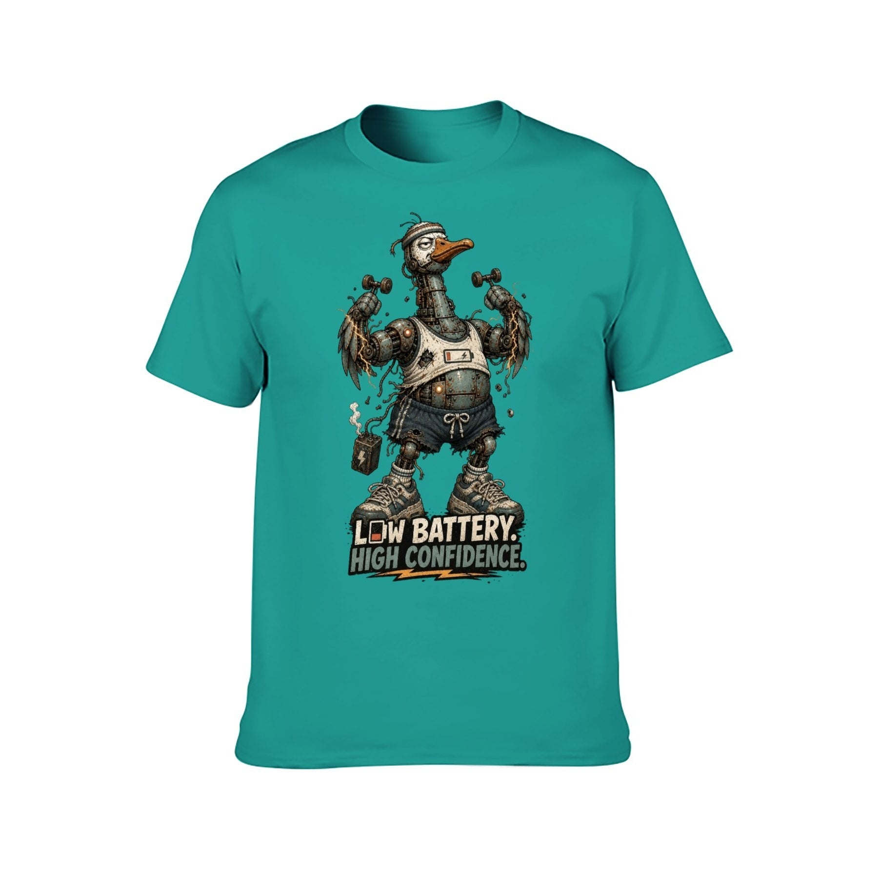 Gothic Crest Two-Sided Unisex Graphic Tee - blue-green - 正面