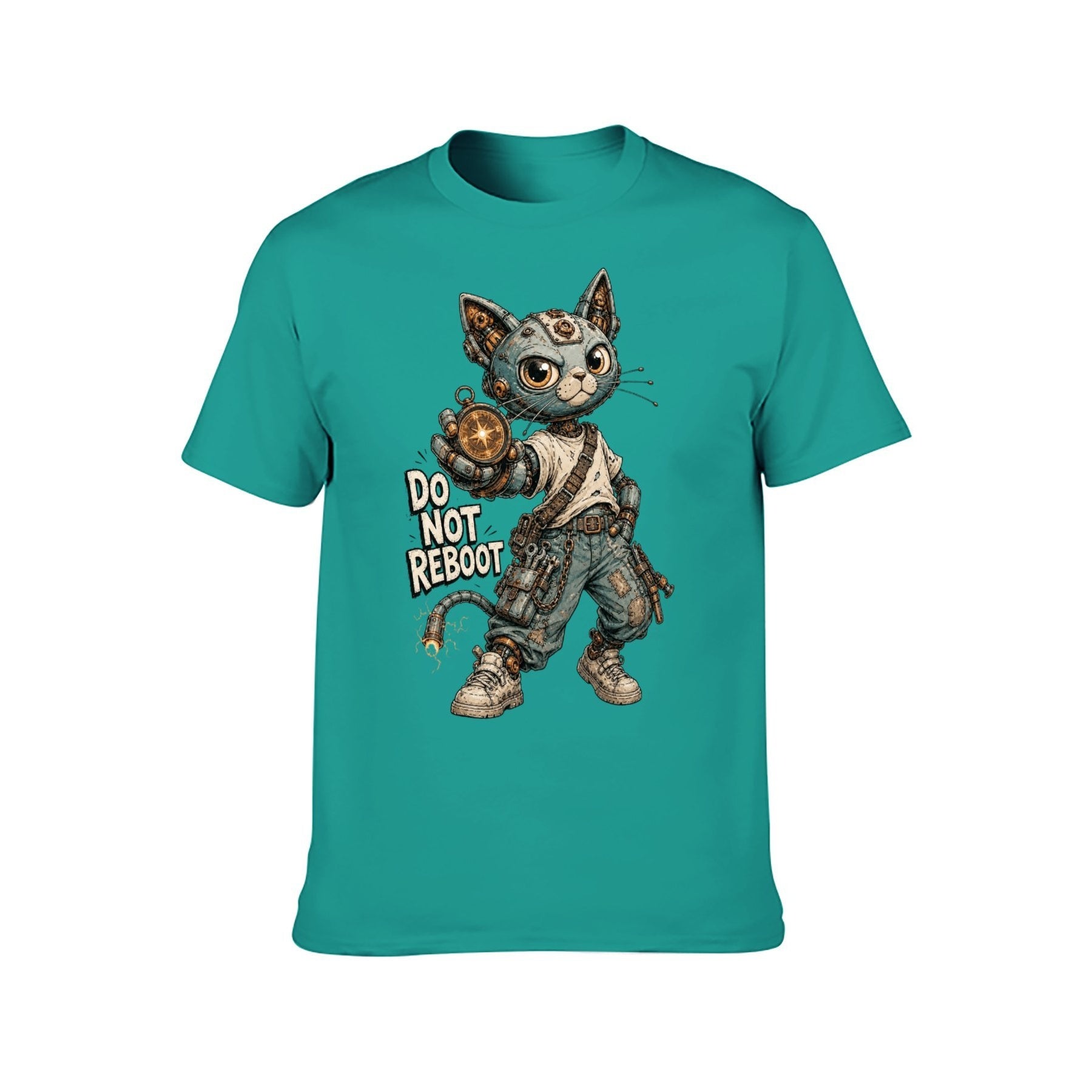 Mystic Owl Emblem Two-Sided Unisex Graphic Tee - blue-green - 正面