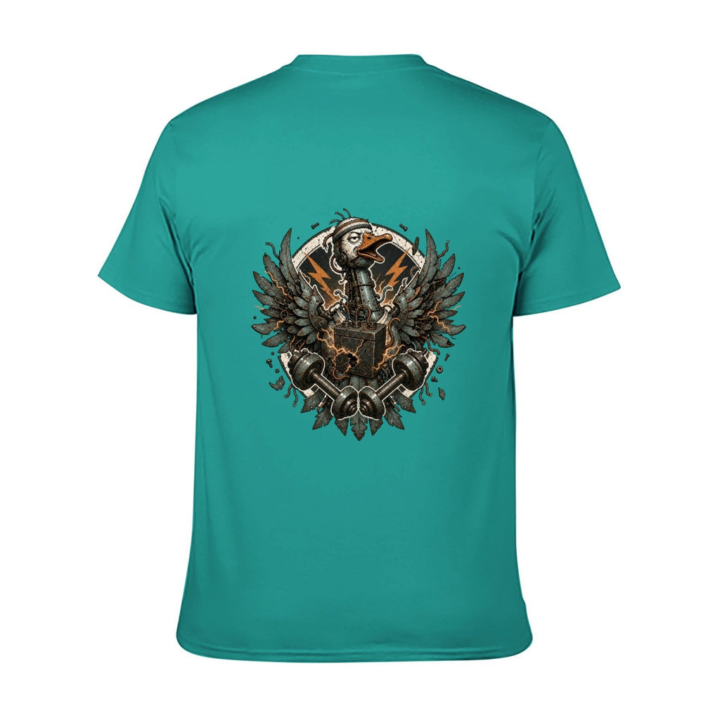 Gothic Crest Two-Sided Unisex Graphic Tee - blue-green - 背面
