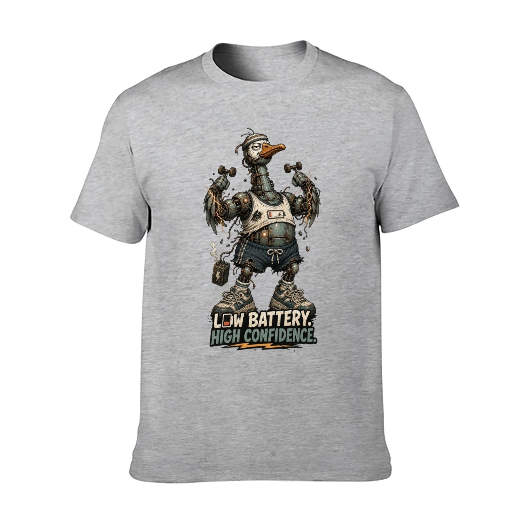 Gothic Crest Two-Sided Unisex Graphic Tee - gray - 正面