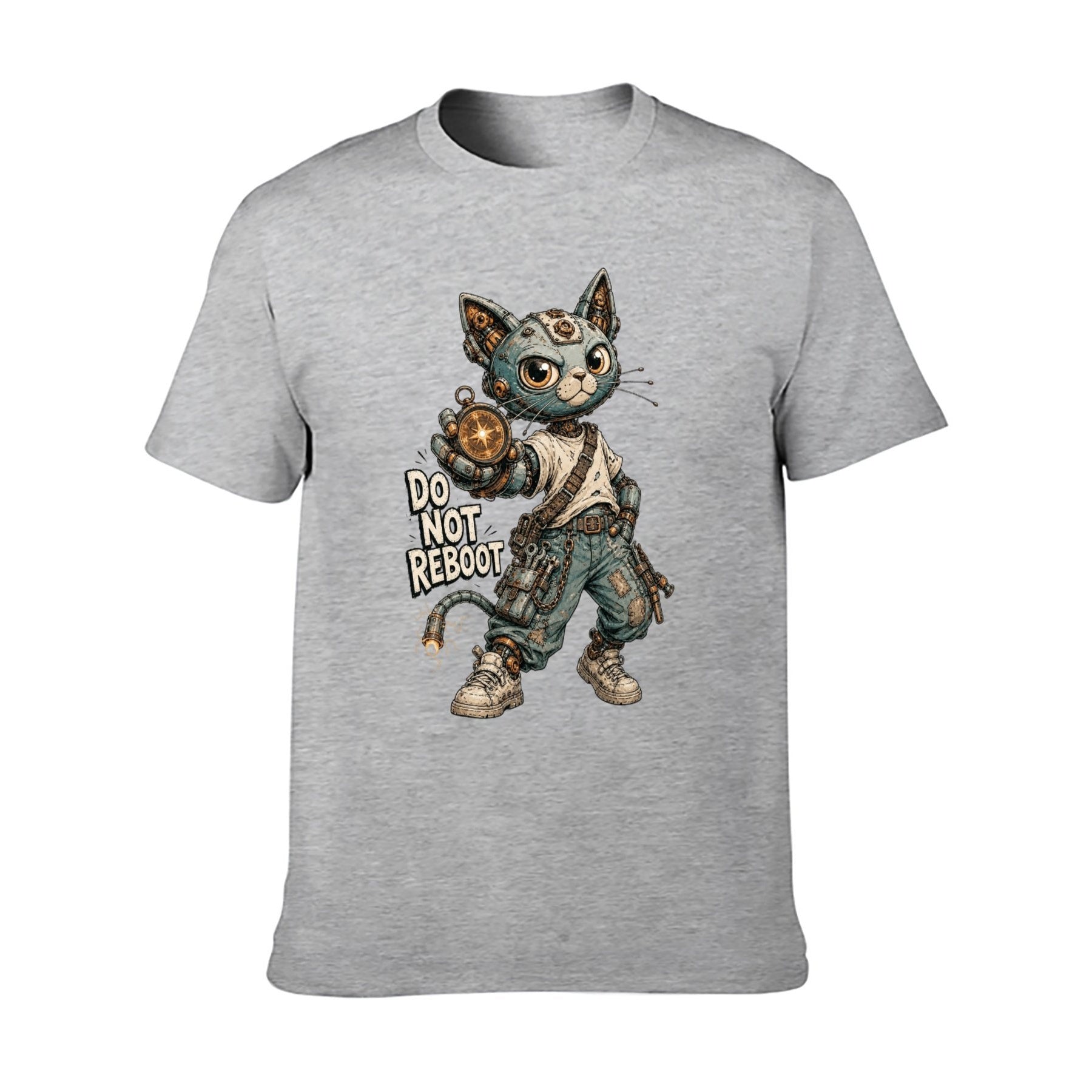 Mystic Owl Emblem Two-Sided Unisex Graphic Tee - gray - 正面