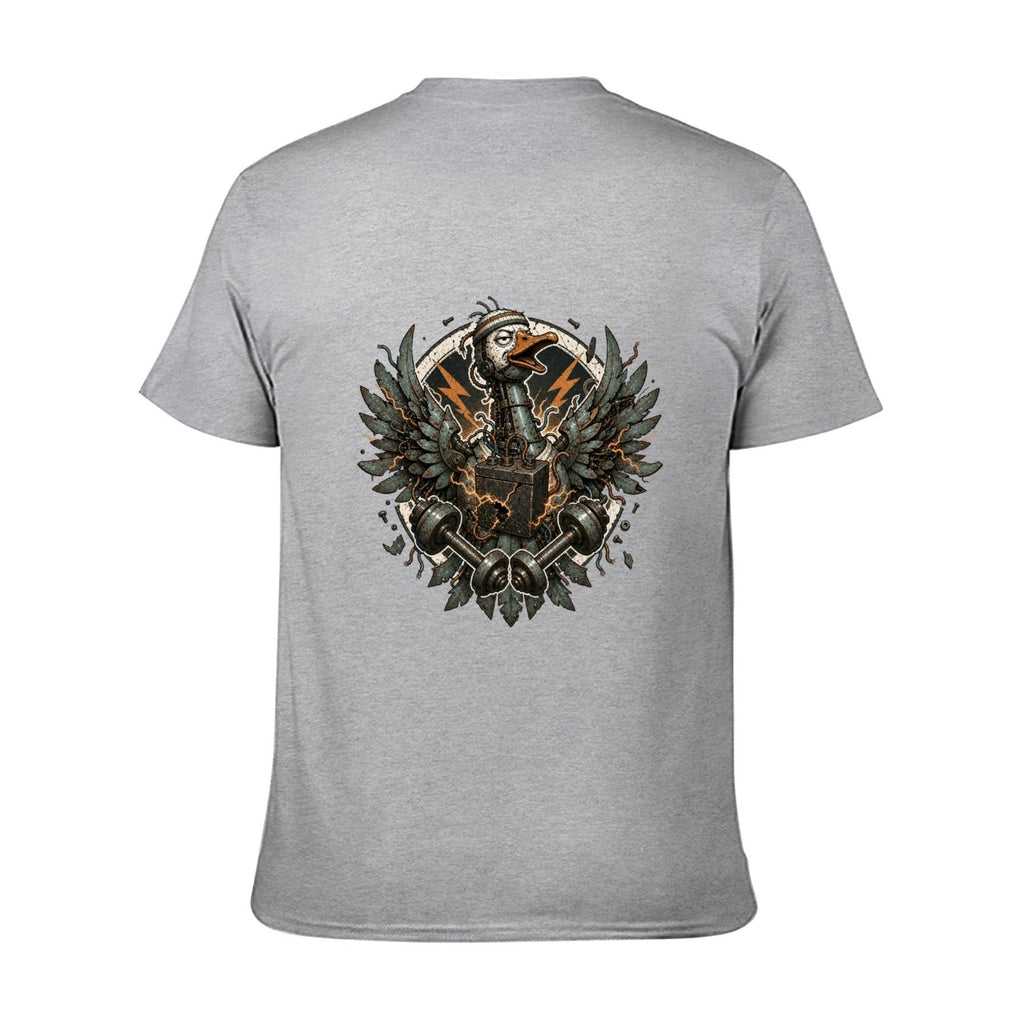 Gothic Crest Two-Sided Unisex Graphic Tee - gray - 背面