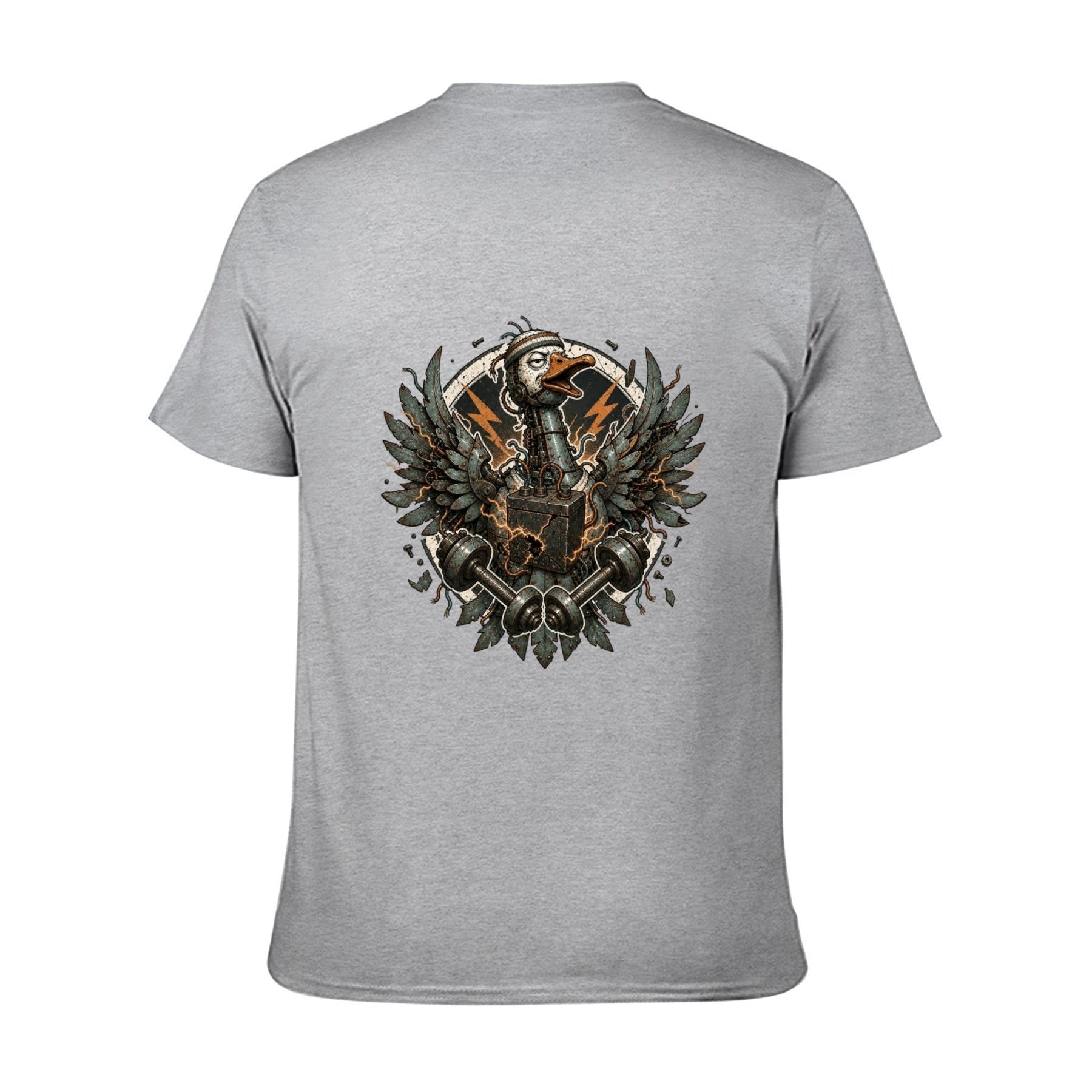 Gothic Crest Two-Sided Unisex Graphic Tee - gray - 背面