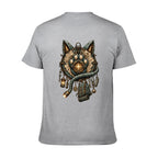 Mystic Owl Emblem Two-Sided Unisex Graphic Tee - gray - 背面