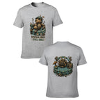 Paw Ritual Crest Two-Sided Unisex Graphic Tee - gray - 正反两面