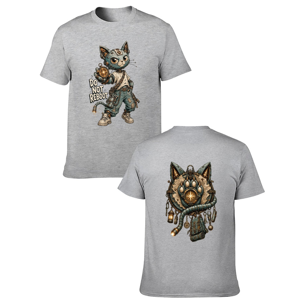 Mystic Owl Emblem Two-Sided Unisex Graphic Tee - gray - 正反两面