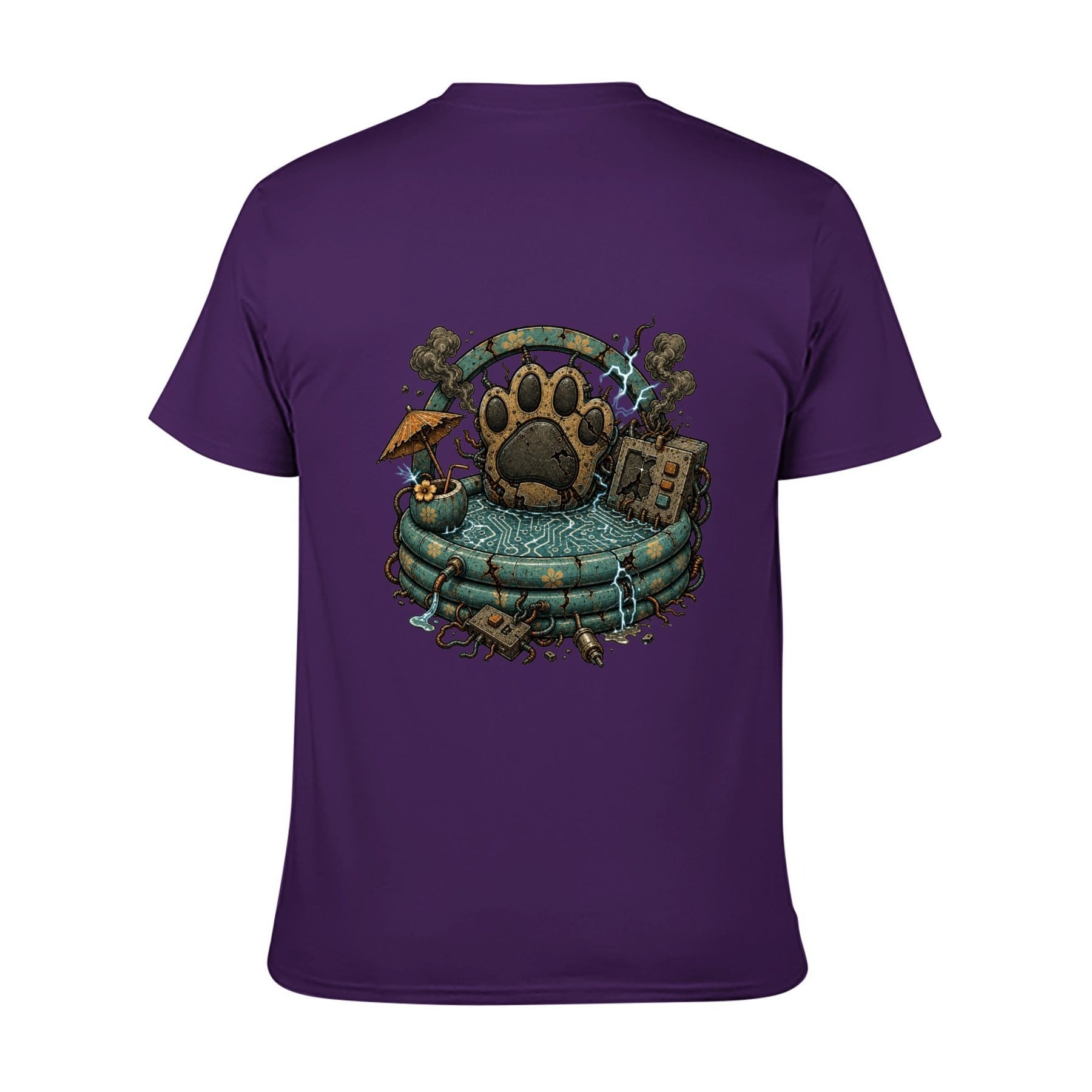 Paw Ritual Crest Two-Sided Unisex Graphic Tee - purple - 背面