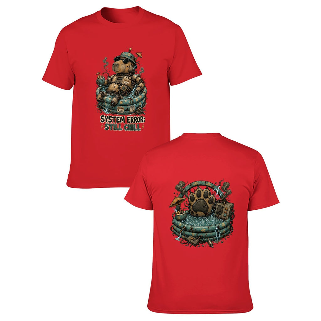 Paw Ritual Crest Two-Sided Unisex Graphic Tee - red - 正反两面