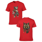 Mystic Owl Emblem Two-Sided Unisex Graphic Tee - red - 正反两面