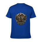 Gothic Crest Two-Sided Unisex Graphic Tee - sapphire blue - 背面