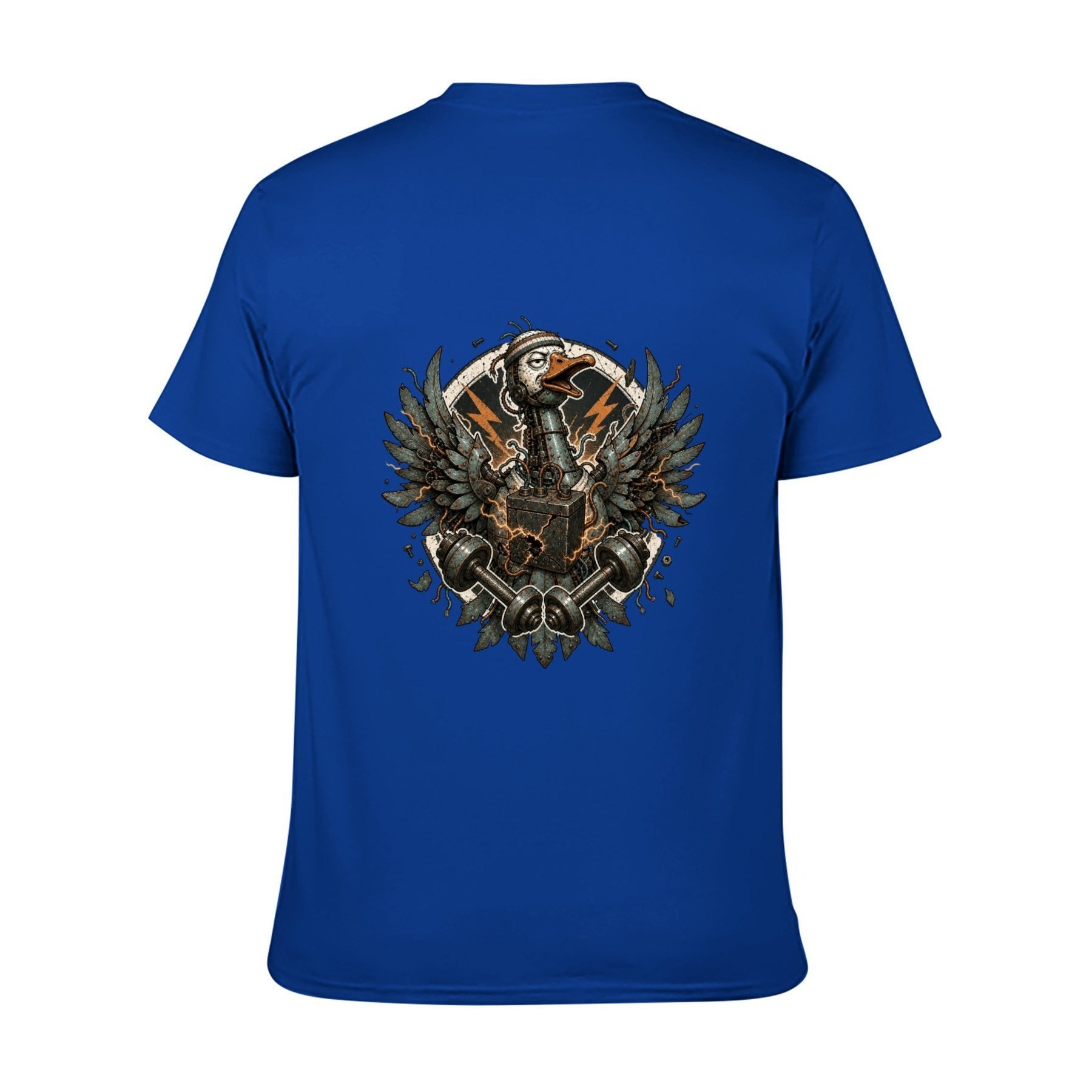 Gothic Crest Two-Sided Unisex Graphic Tee - sapphire blue - 背面