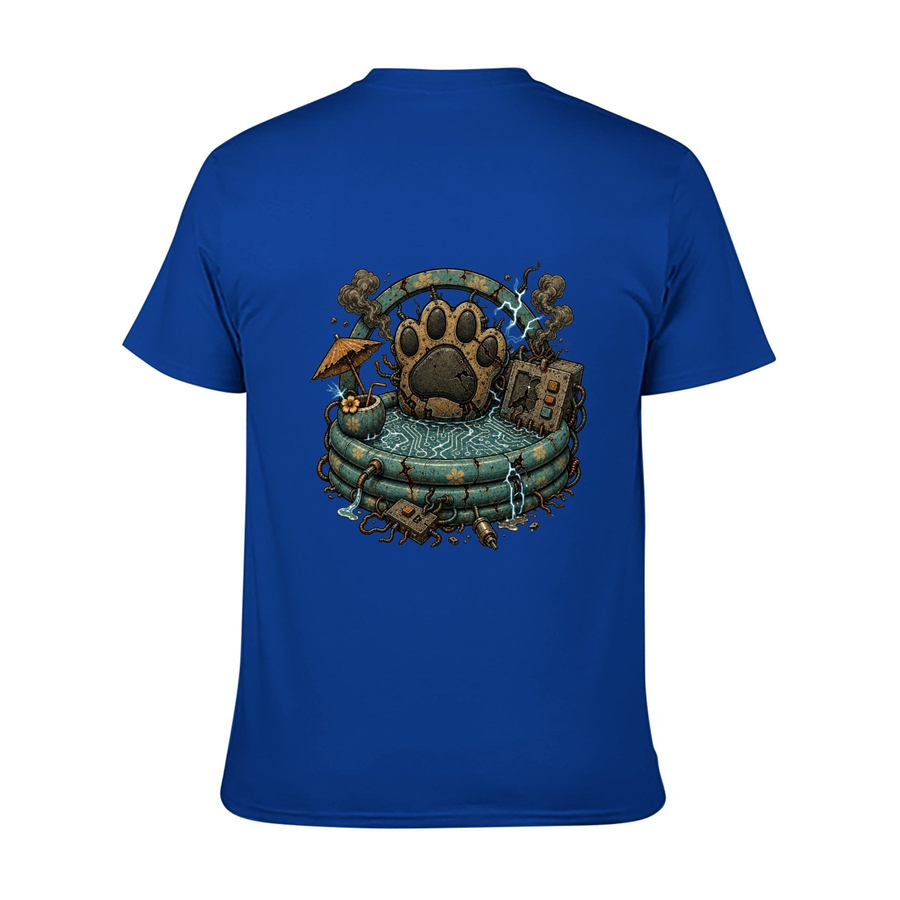 Paw Ritual Crest Two-Sided Unisex Graphic Tee - sapphire blue - 背面