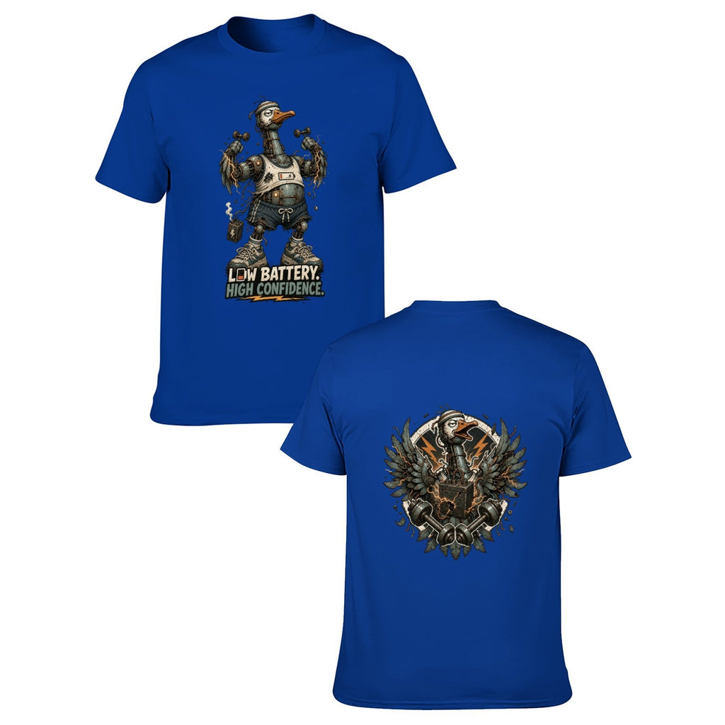 Gothic Crest Two-Sided Unisex Graphic Tee - sapphire blue - 正反两面