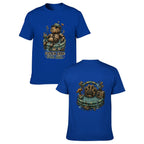 Paw Ritual Crest Two-Sided Unisex Graphic Tee - sapphire blue - 正反两面