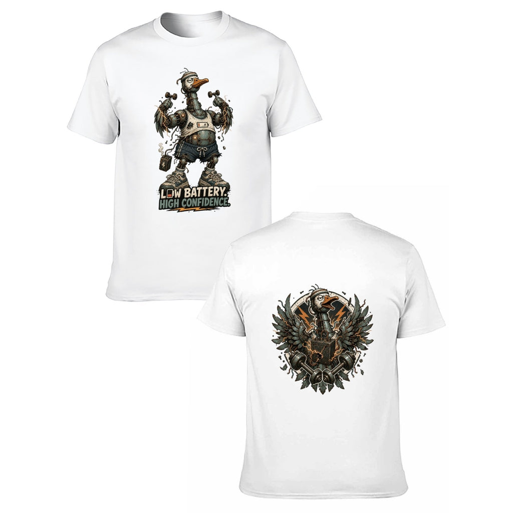 Gothic Crest Two-Sided Unisex Graphic Tee - white - 正反两面