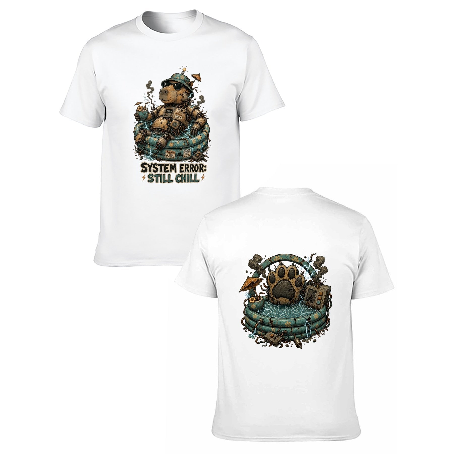 Paw Ritual Crest Two-Sided Unisex Graphic Tee - white - 正反两面
