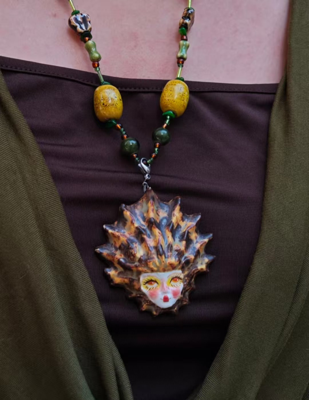 Midnight Flame — pendant detail
