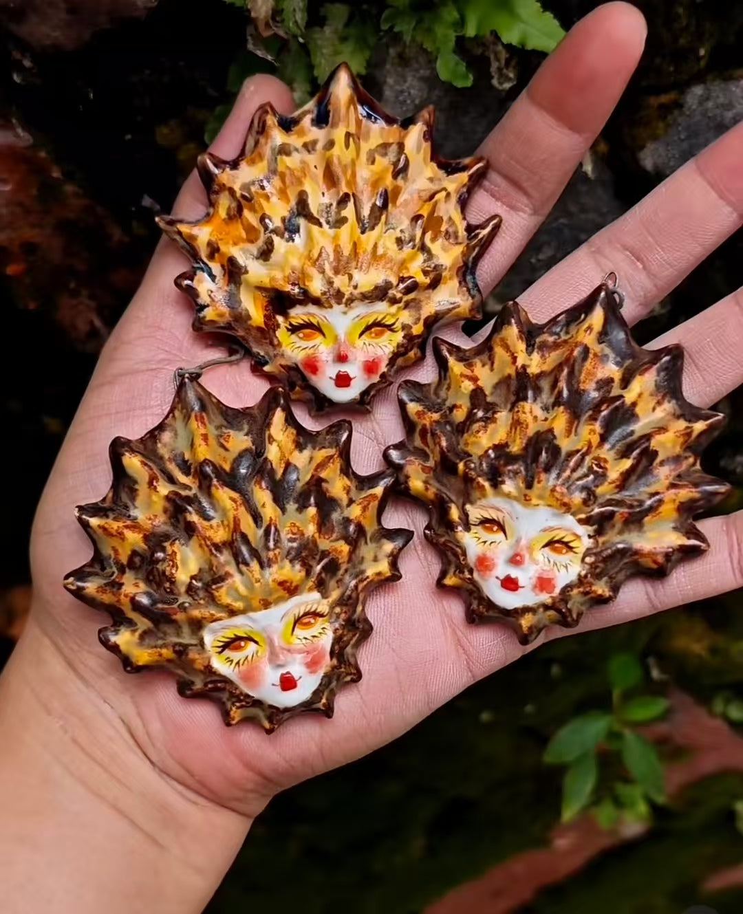 Golden Flame — pendant detail
