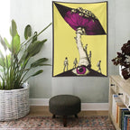 Surreal Mind-Bending Eye Mushroom Wall Tapestry (Portrait)