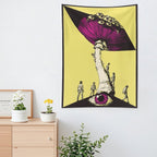 Surreal Mind-Bending Eye Mushroom Wall Tapestry (Portrait)