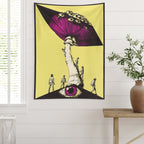 Surreal Mind-Bending Eye Mushroom Wall Tapestry (Portrait)