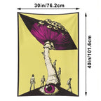Surreal Mind-Bending Eye Mushroom Wall Tapestry (Portrait)