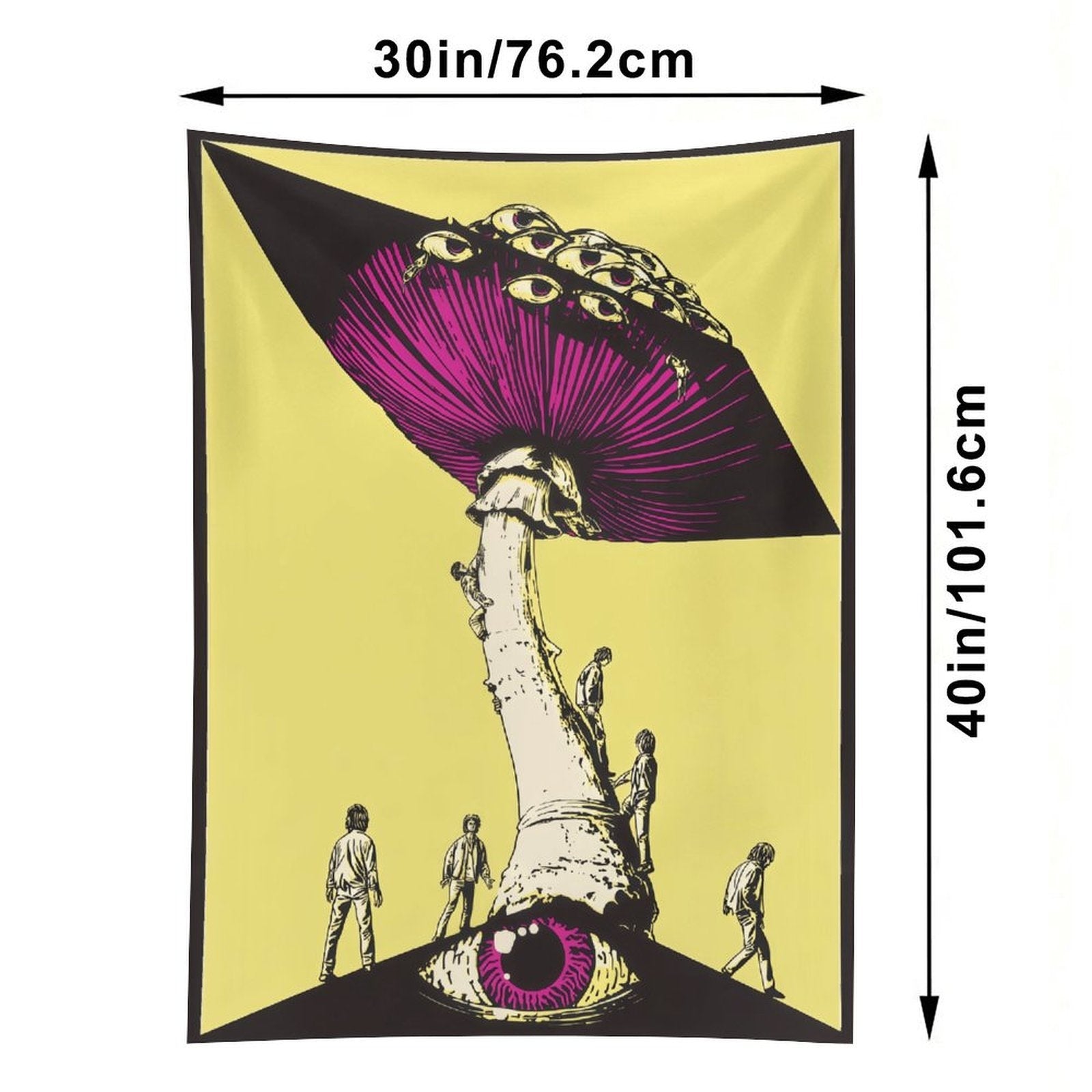 Surreal Mind-Bending Eye Mushroom Wall Tapestry (Portrait)