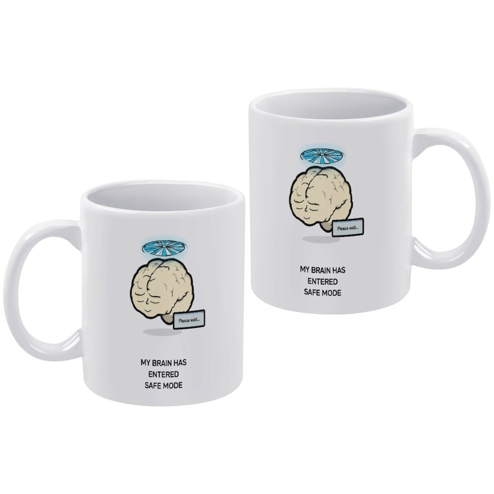 Brain in Safe Mode Coffee Mug - Funny Tech & Programmer Gift