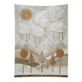 Ethereal Mountain Peaks & Sun Textured Wall Tapestry (Portrait)