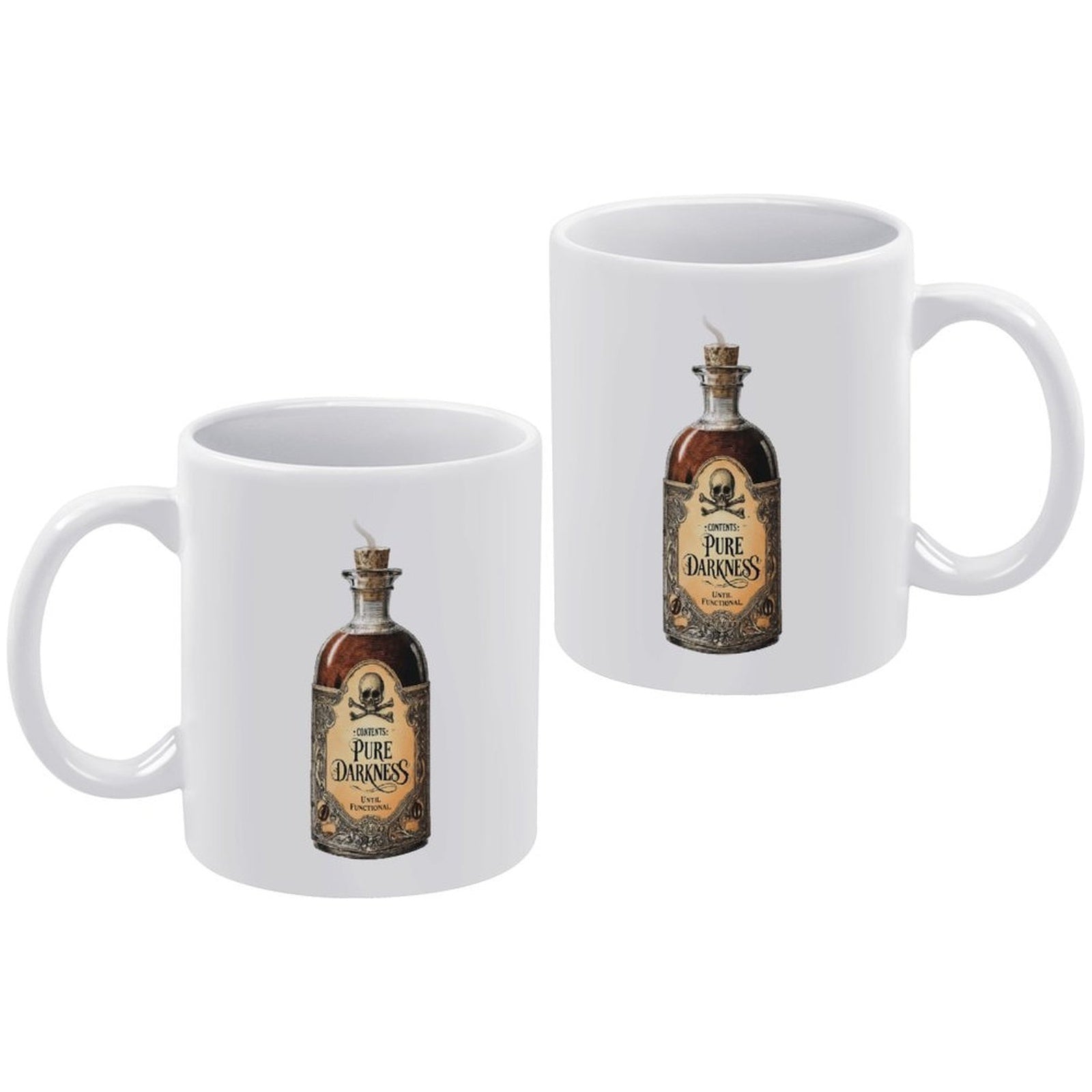 Pure Darkness Coffee Mug - Funny Poison Bottle Design