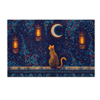 Celestial Cat Moonlit Garden Non-Slip Flannel Mat