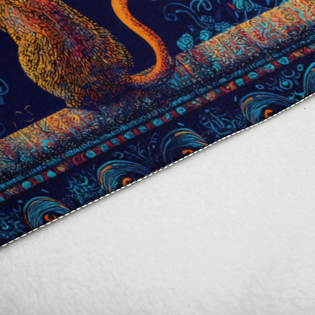 Celestial Cat Moonlit Garden Non-Slip Flannel Mat