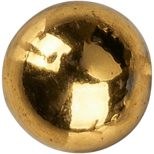 18K Gold Steel Round single bead