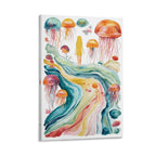 Ethereal Jellyfish Soul Framed Art Print - Watercolor Dreamscape Portrait