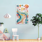 Ethereal Jellyfish Soul Framed Art Print - Watercolor Dreamscape Portrait