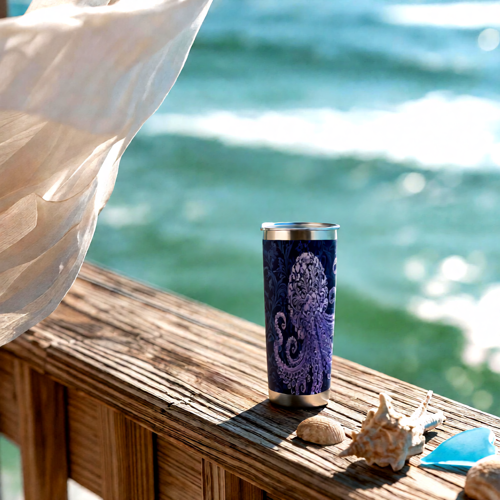 Ocean Damask Octopus 20oz Tumbler