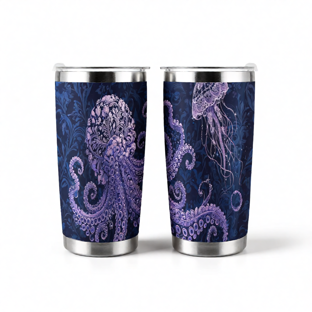 Ocean Damask Octopus 20oz Tumbler