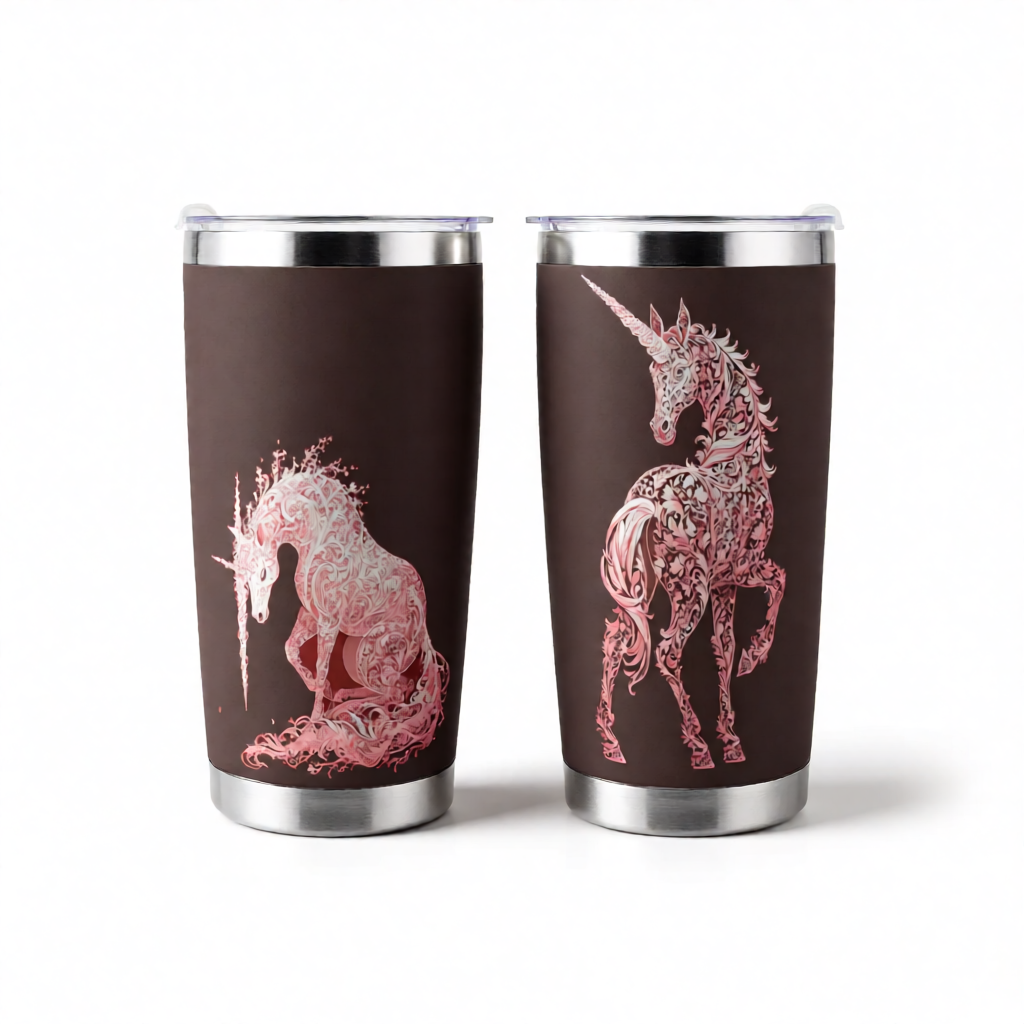 Rose Filigree Unicorn 20oz Tumbler