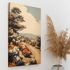 Vintage Scenic Path Framed Canvas Art - Countryside Stroll